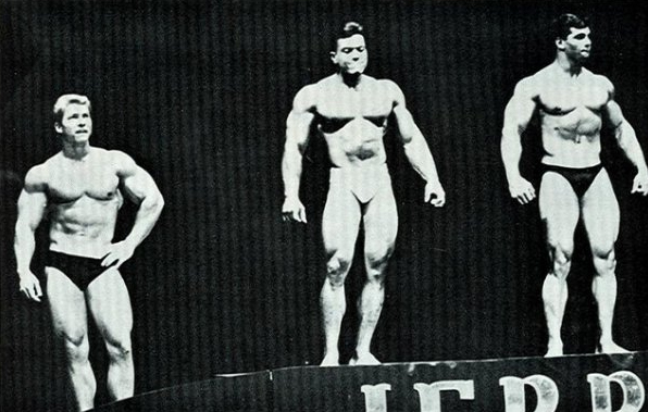 Ларри Скотт, Larry Scott на турнире Мистер Олимпия 1966 вместе с Сержио Олива, Чак Сайпс