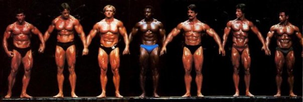 Арнольд Шварценеггер, Arnold Schwarzenegger на турнире Мистер Олимпия 1980 вместе с Боер Коу, Крис Дикерсон, Майк Ментцер, Роджер Уолкер, Рой Каллендер, Фрэнк Зейн