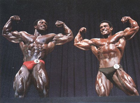 Ли Хейни, Lee Haney на турнире Мистер Олимпия 1983 вместе с Мохаммед Маккави