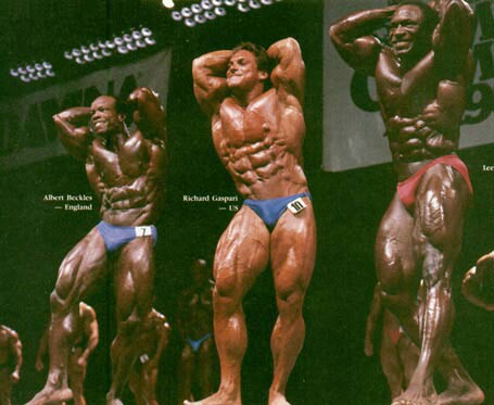 Ли Хейни, Lee Haney на турнире Мистер Олимпия 1985 вместе с Альберт Беклс, Рич Гаспари