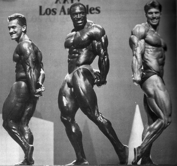 Ли Хейни, Lee Haney на турнире Мистер Олимпия 1988 вместе с Ли Лабрада, Гарри Стридом