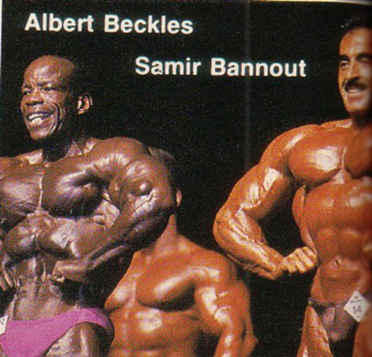 Самир Баннут, Samir Bannout на турнире Мистер Олимпия 1988 вместе с Альберт Беклс
