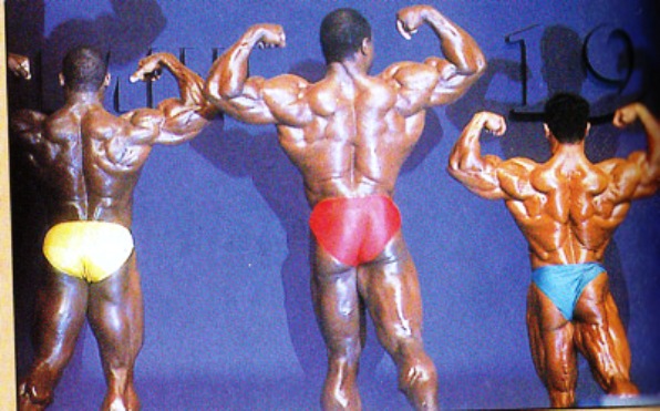 Винс Тейлор, Vince Taylor на турнире Мистер Олимпия 1989 вместе с Ли Хейни, Мохаммед Беназиза