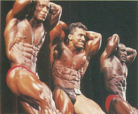 Шон Рэй, Shawn Ray на турнире Мистер Олимпия 1990 вместе с Ли Лабрада, Ли Хейни