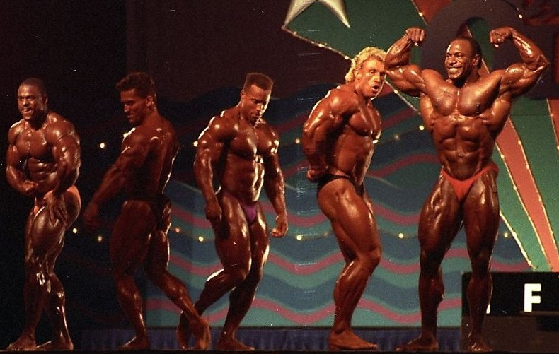 Шон Рэй, Shawn Ray на турнире Мистер Олимпия 1991 вместе с Винс Тейлор, Ли Лабрада, Дориан Ятс, Ли Хейни