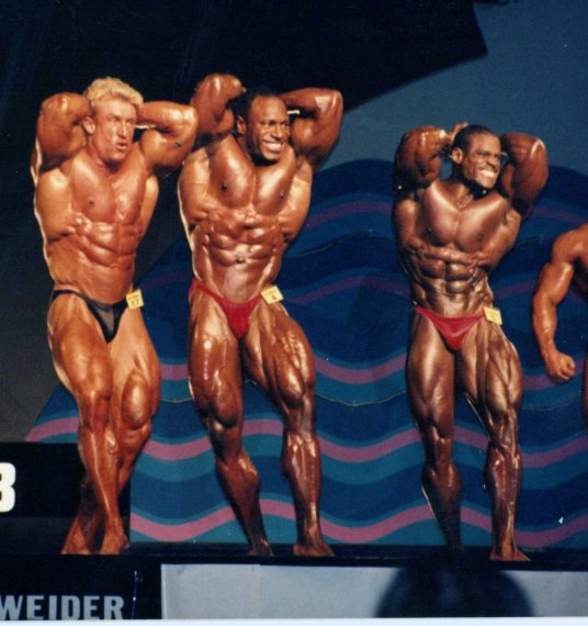 Ли Хейни, Lee Haney на турнире Мистер Олимпия 1991 вместе с Дориан Ятс, Винс Тейлор
