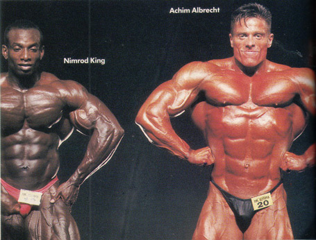 Ахим Альбрехт, Achim Albrecht на турнире Мистер Олимпия 1991 вместе с Нимрод Кинг