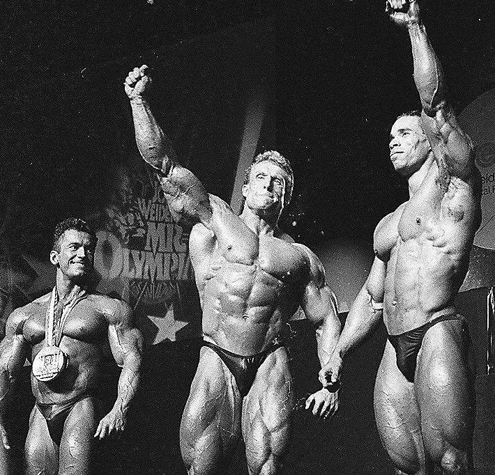 Дориан Ятс, Dorian Yates на турнире Мистер Олимпия 1992 вместе с Ли Лабрада, Кевин Леврон