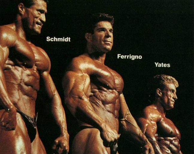 Лу Ферриньо, Lou Ferrigno на турнире Мистер Олимпия 1992 вместе с Сонни Шмидт, Дориан Ятс