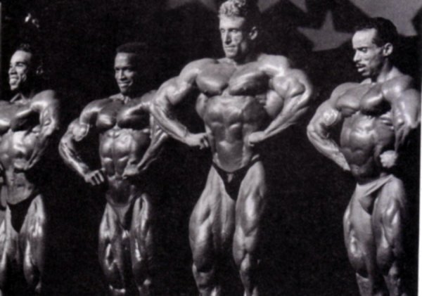 Шон Рэй, Shawn Ray на турнире Мистер Олимпия 1992 вместе с Кевин Леврон, Дориан Ятс, Мохаммед Беназиза