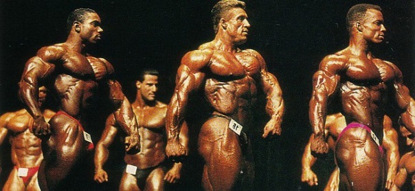 Дориан Ятс, Dorian Yates на турнире Мистер Олимпия 1993 вместе с Флекс Уиллер, Шон Рэй