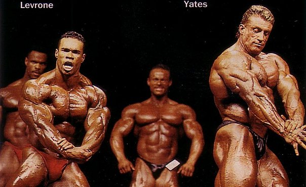 Дориан Ятс, Dorian Yates на турнире Мистер Олимпия 1994 вместе с Пол Диллет, Кевин Леврон, Портер Котрелл