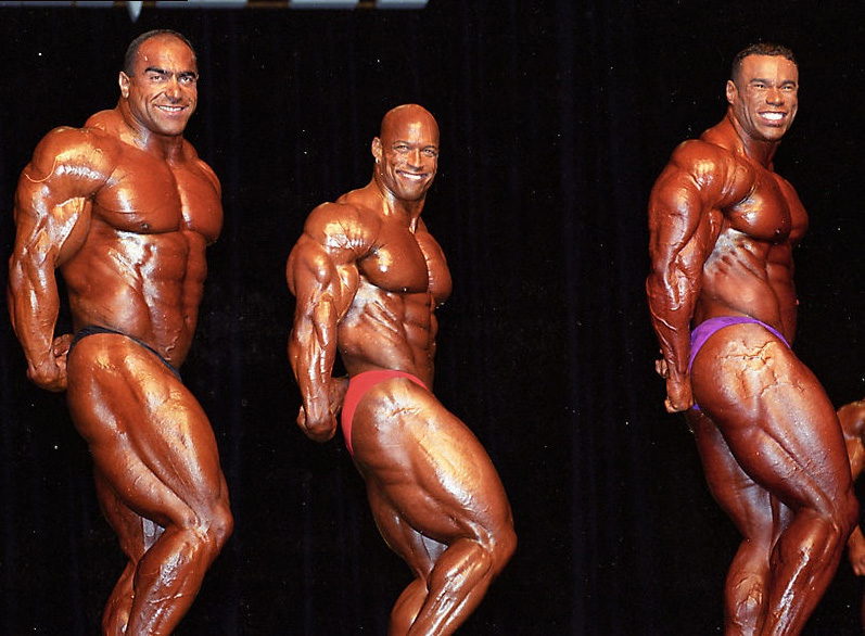 Шон Рэй, Shawn Ray на турнире Мистер Олимпия 1999 вместе с Нассер Эль Сонбати, Кевин Леврон
