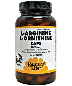 Country Life L-Arginine, L-Ornithine (90 капсул)