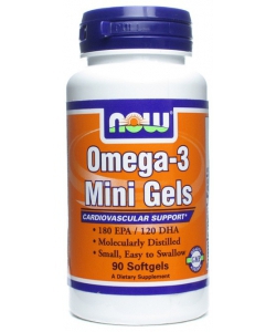 NOW Omega-3 Mini Gels (180 капсул, 90 порций)