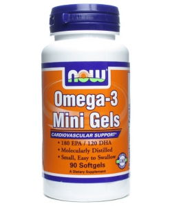 NOW Omega-3 Mini Gels (90 капсул, 90 порций)