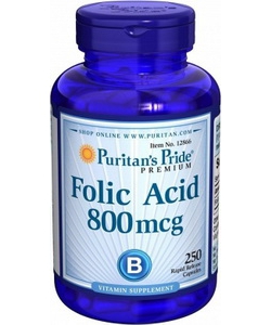 Puritan's Pride Folic Acid 800 mcg (250 таблеток, 250 порций)