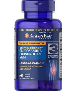 Puritain's Pride Double Strength Glucosamine Chondroitin MSM (60 капсул, 20 порций)