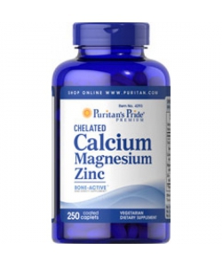 Puritan's Pride Chelated Calcium Magnesium Zinc (250 капсул, 83 порции)
