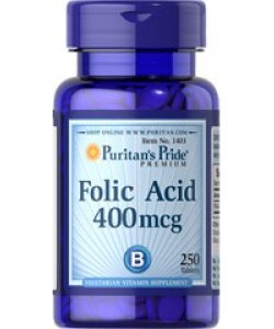 Puritan's Pride Folic Acid 400 mcg (250 таблеток, 250 порций)