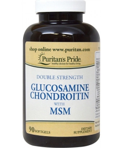 Puritan's Pride Double Strength Glucosamine Chondroitin with MSM (90 капсул, 30 порций)