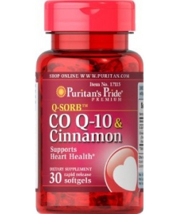 Puritan's Pride Q-SORB Co Q-10 & Cinnamon (30 капсул, 30 порций)