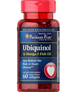 Puritan's Pride Ubiquinol & Omega-3 Fish Oil (60 капсул, 60 порций)