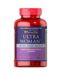 Puritan's Pride Ultra Women Daily Multi Iron Free Timed (90 капсул, 45 порций)