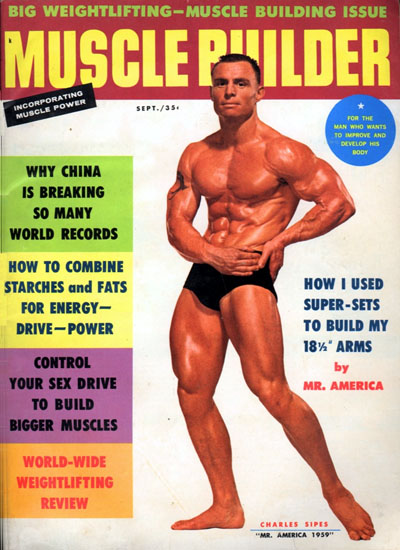 Чак Сайпс, Chuck Sipes, Обложка журнала Muscle Builder №11, сентябрь 1959 года