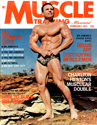 Чак Сайпс, Chuck Sipes, Обложка журнала Muscle Training Illustrated №25, февраль 1971 года