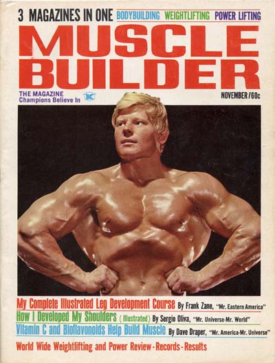 Дейв Дрейпер, Dave Draper, Обложка журнала Muscle Builder №8, ноябрь 1967 года