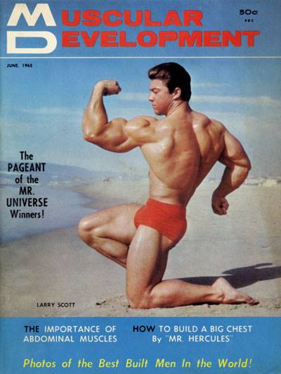 Ларри Скотт, Larry Scott, Обложка журнала Muscular Development №6, июль 1965 года