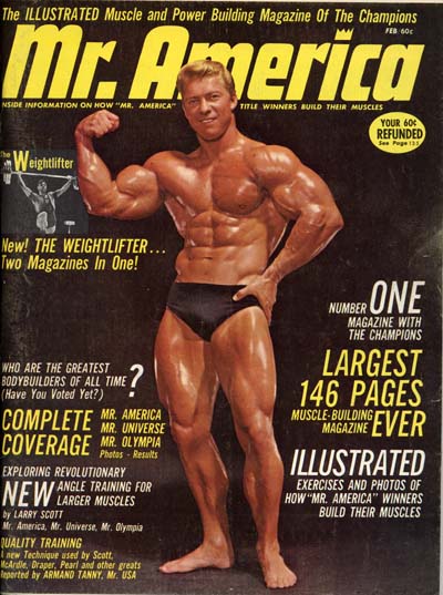 Ларри Скотт, Larry Scott, Обложка журнала Mr America №1, февраль 1966 года
