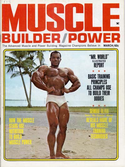 Сержио Олива, Sergio Oliva, Обложка журнала Muscle Builder №6, март 1969 года