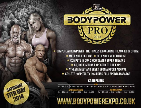 Бодипауэр Про 2014, Bodypower Pro, 16 мая 2014, Бирмингем, Великобритания