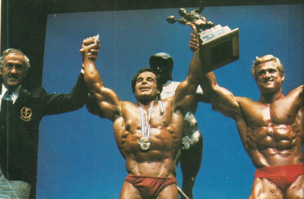 Том Платц, Tom Platz на турнире Мистер Олимпия 1981 вместе с Бен Уайдер, Франко Коломбо