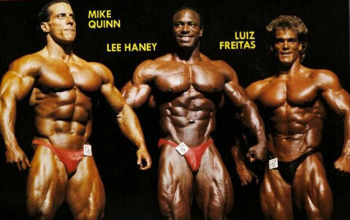Луис Фрейтас, Luiz Freitas на турнире Мистер Олимпия 1988 вместе с Майк Квин, Ли Хейни