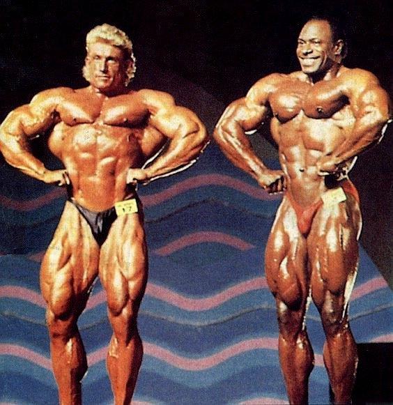 Дориан Ятс, Dorian Yates на турнире Мистер Олимпия 1991 вместе с Ли Хейни