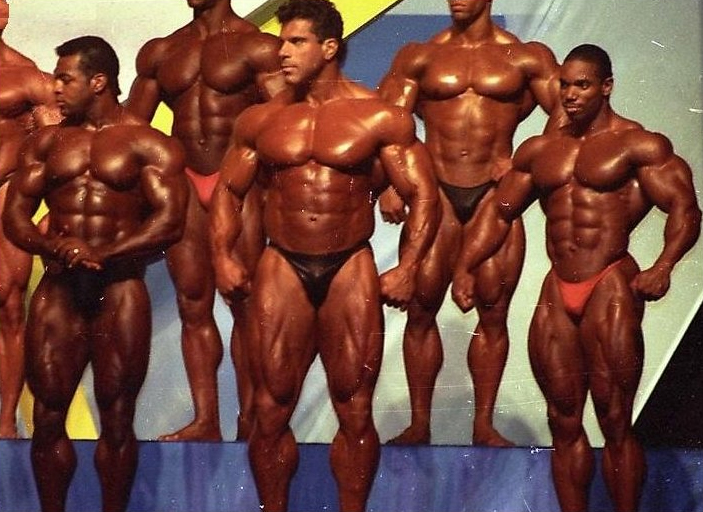 Лу Ферриньо, Lou Ferrigno на турнире Мистер Олимпия 1993 вместе с Рэй МакНейл, Флекс Уиллер