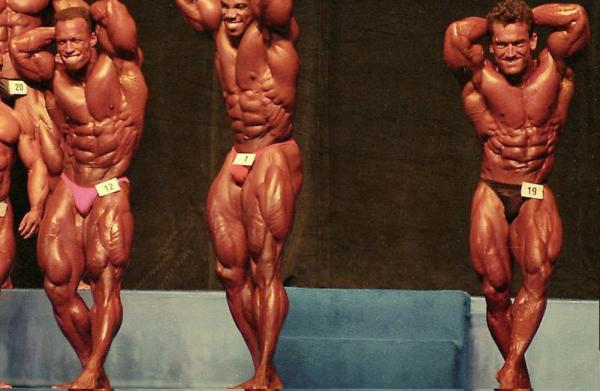 Ли Лабрада, Lee Labrada на турнире Мистер Олимпия 1993 вместе с Шон Рэй, Флекс Уиллер