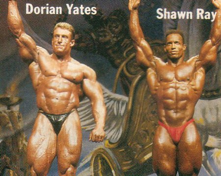 Шон Рэй, Shawn Ray на турнире Мистер Олимпия 1994 вместе с Дориан Ятс
