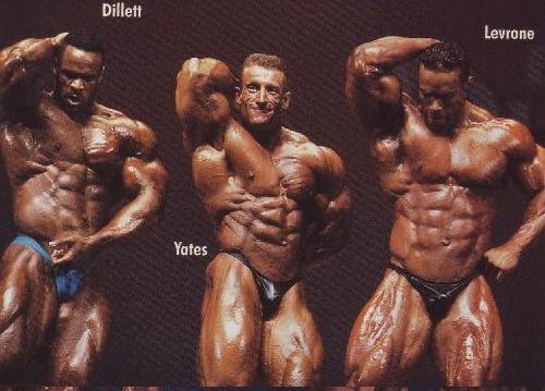 Кевин Леврон, Kevin Levrone на турнире Мистер Олимпия 1996 вместе с Пол Диллет, Дориан Ятс