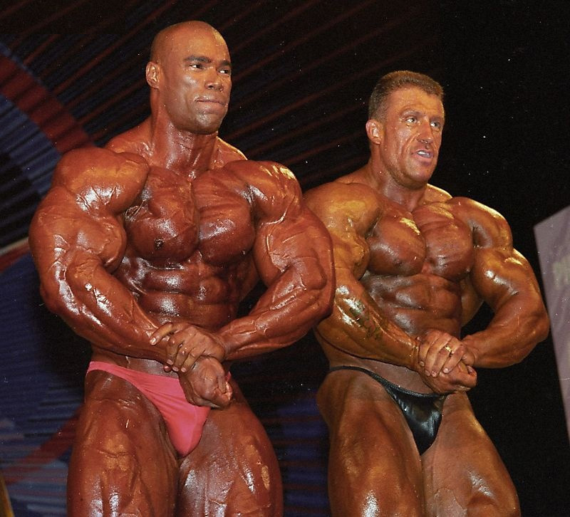 Дориан Ятс, Dorian Yates на турнире Мистер Олимпия 1997 вместе с Кевин Леврон