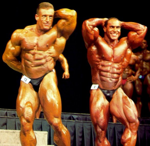 Дориан Ятс, Dorian Yates на турнире Мистер Олимпия 1997 вместе с Нассер Эль Сонбати