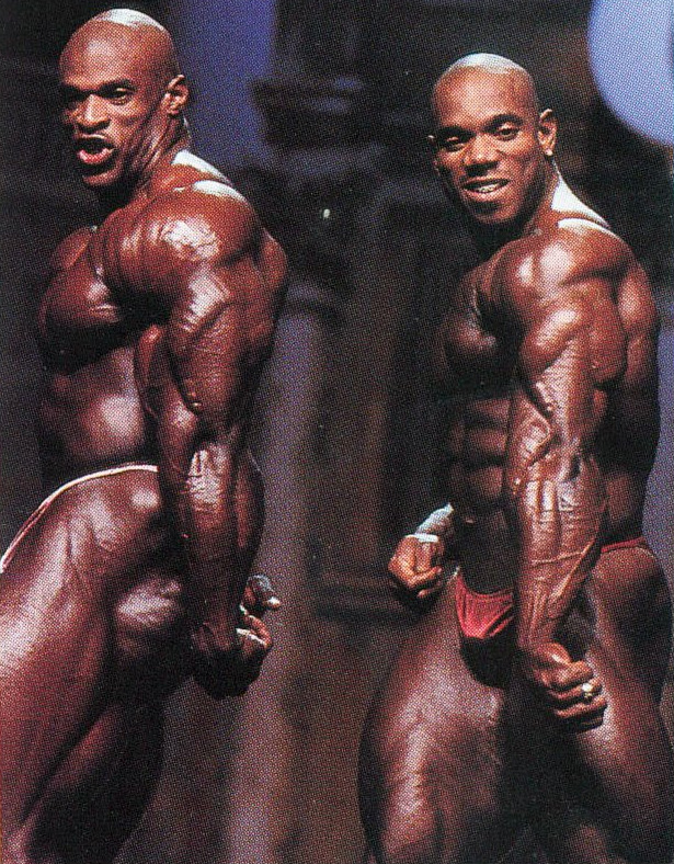 Флекс Уиллер, Flex Wheeler на турнире Мистер Олимпия 1999 вместе с Ронни Колеман