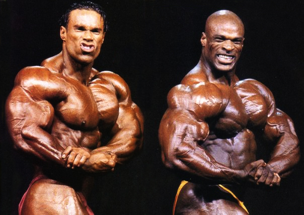 Ронни Колеман, Ronnie Coleman на турнире Мистер Олимпия 2000 вместе с Кевин Леврон