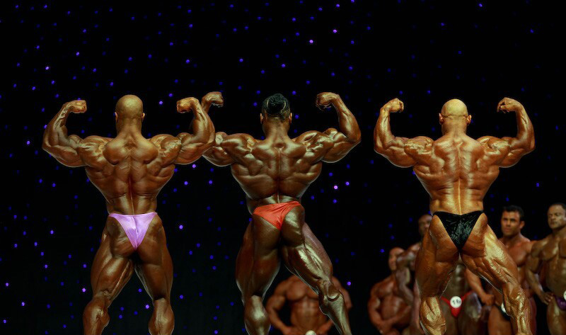 Фил Хит, Phil Heath на турнире Мистер Олимпия 2009 вместе с Кай Грин, Бренч Уоррен