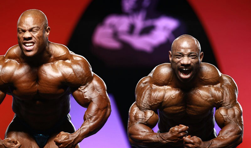 Декстер Джексон, Dexter Jackson на турнире Мистер Олимпия 2010 вместе с Фил Хит