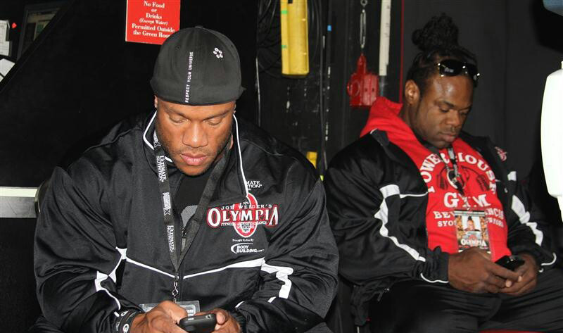 Кай Грин, Kai Greene на турнире Мистер Олимпия 2012 вместе с Фил Хит