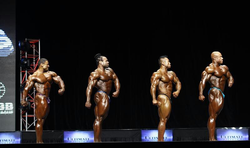 Хидетада Ямагиши, Hidetada Yamagishi на турнире Мистер Олимпия 2012 вместе с Ролли Винклаар, Кай Грин, Фил Хит